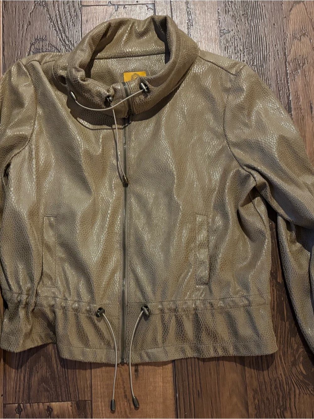Ruby Rd. Olive Green Textured Drawstring Jacket - Picture 2 of 5